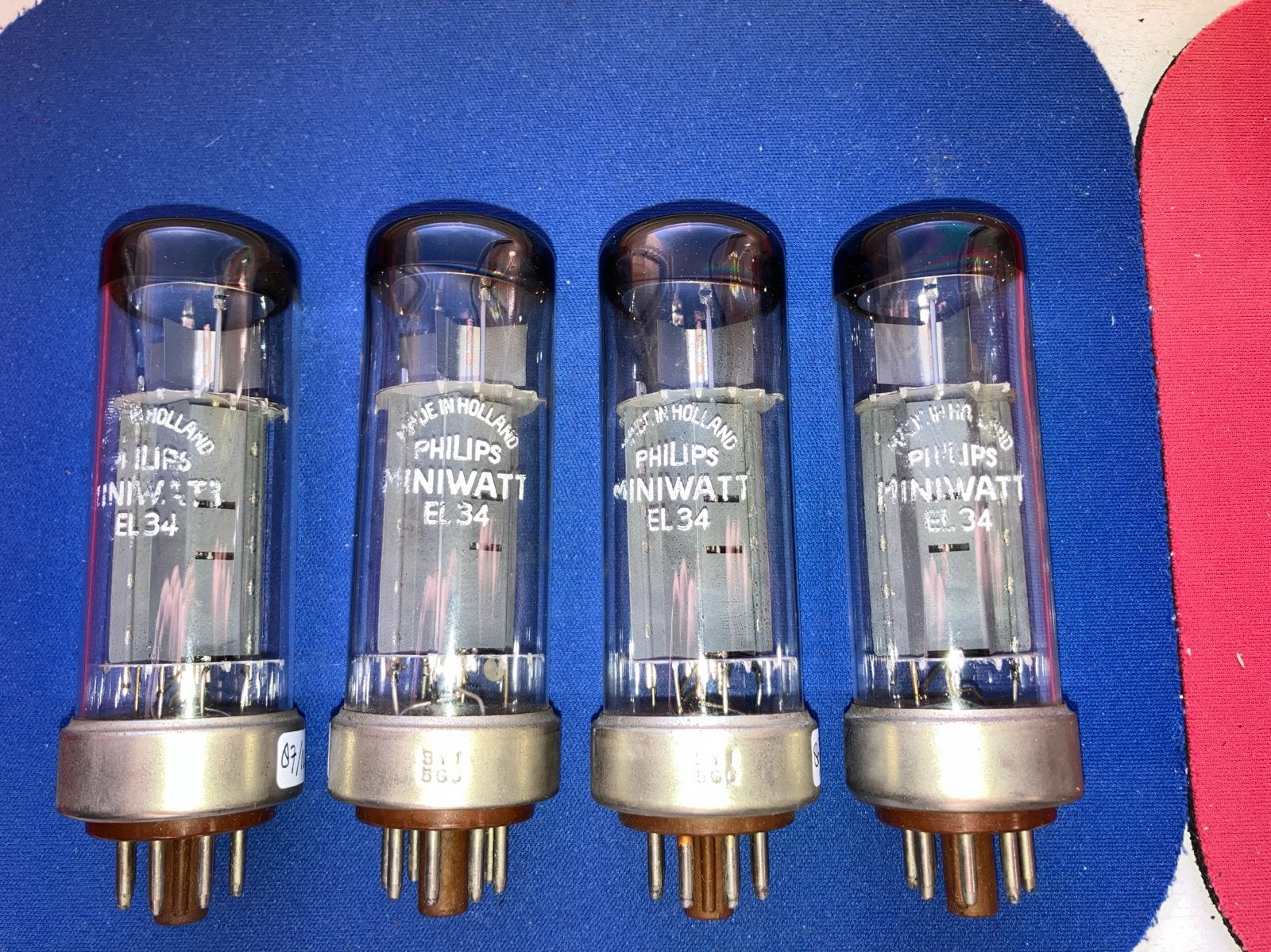 Philips Miniwatt EL34 METALRIM 1950 s  buizen (set van 4), Ophalen, Nieuw