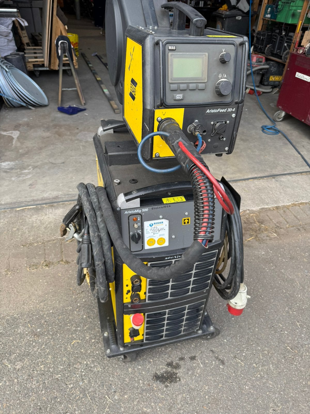 Esab aristomig 500 met aristofeed 30-4, Doe-het-zelf en Verbouw, Ophalen, Gebruikt, 250 ampère of meer, Co2