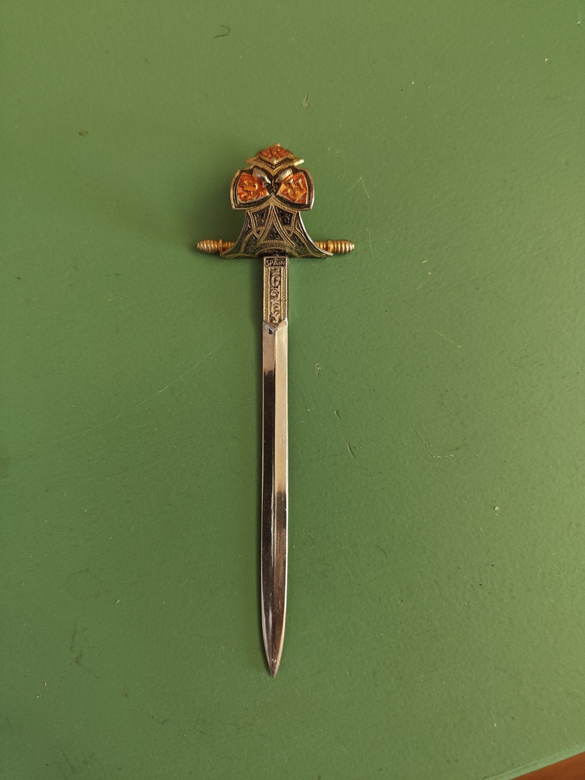 Vintage Spaanse briefopener zwaard met adelaar, Ophalen of Verzenden