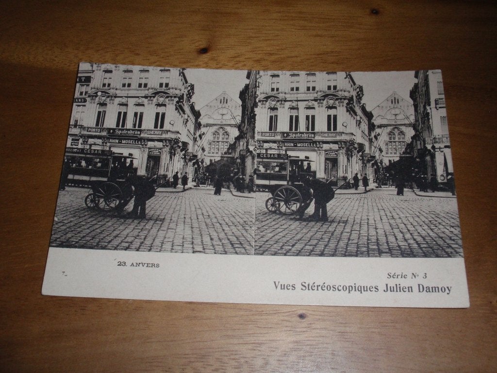 Stereokaart Antwerpen Straatveger Handkar, Verzenden, 1920 tot 1940, Ongelopen, Antwerpen