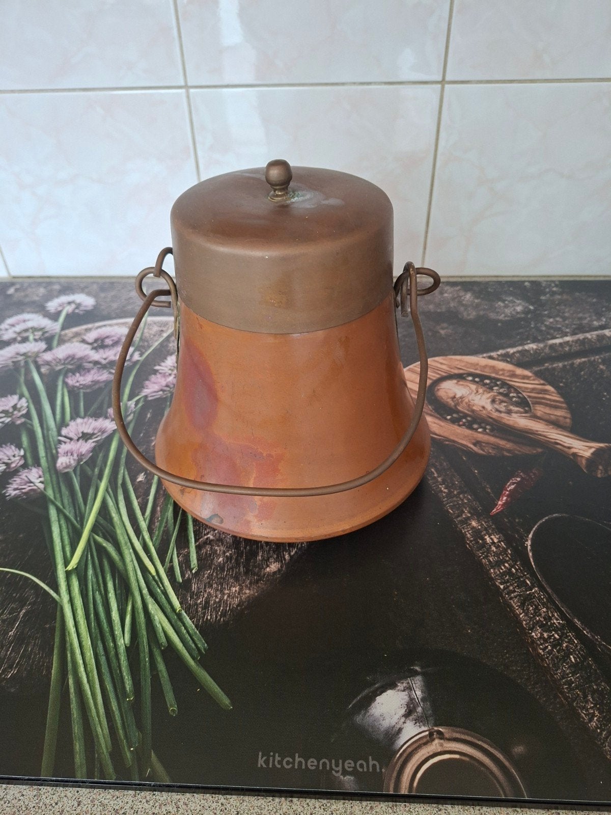 oude antieke koperen doofpot., Ophalen of Verzenden, Koper