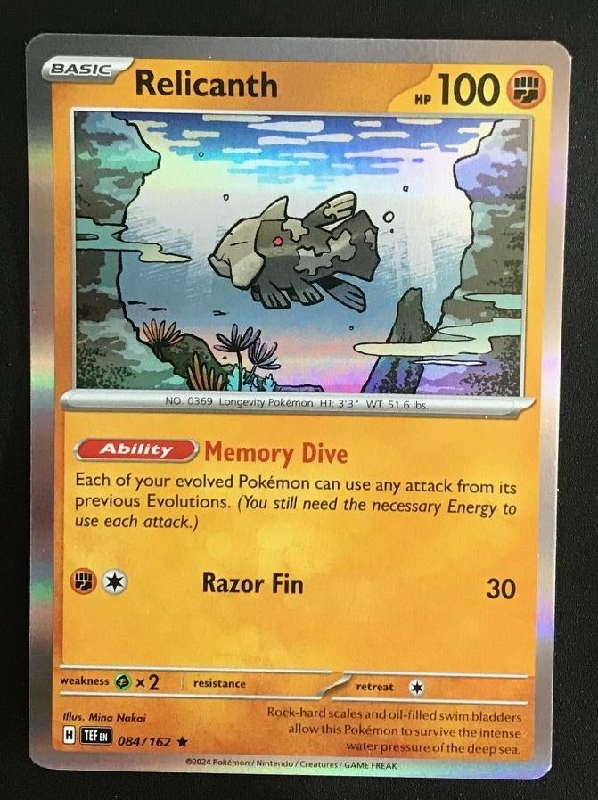 Pokemon - Relicanth (TEF 084) Holo rare.., Ophalen of Verzenden, Nieuw, Losse kaart, Foil
