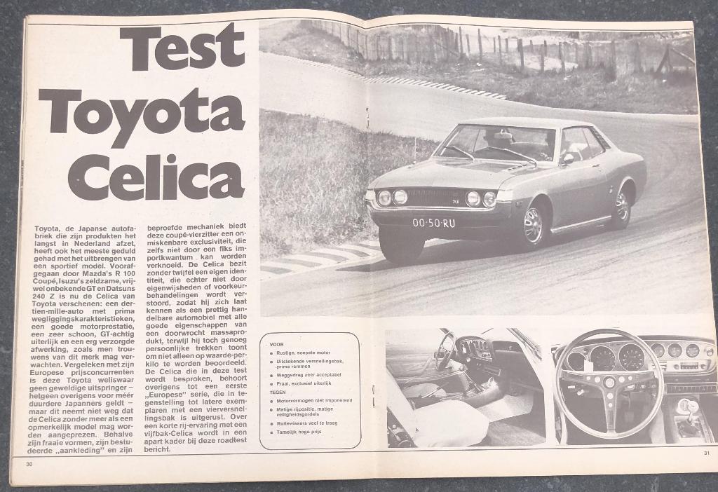 Toyota Celica ( A20 - TA22 ) test in Autovisie 1971, Gelezen, Toyota, Ophalen of Verzenden, Autovisie