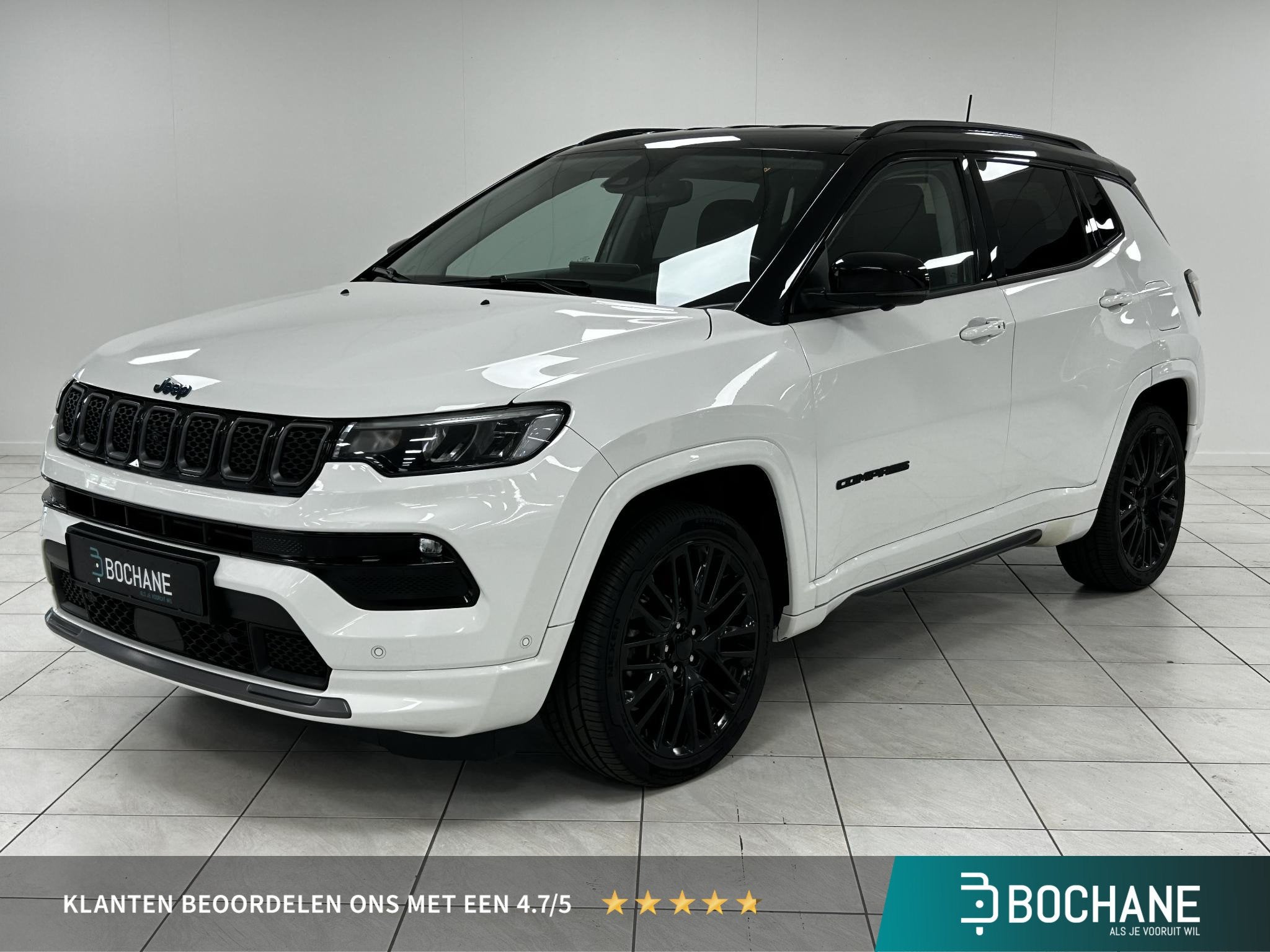 Jeep Compass 4xe 240 Plug-in Hybrid Electric S NAVIGATIE | R, Automaat, 4 cilinders, Met garantie (alle), Wit