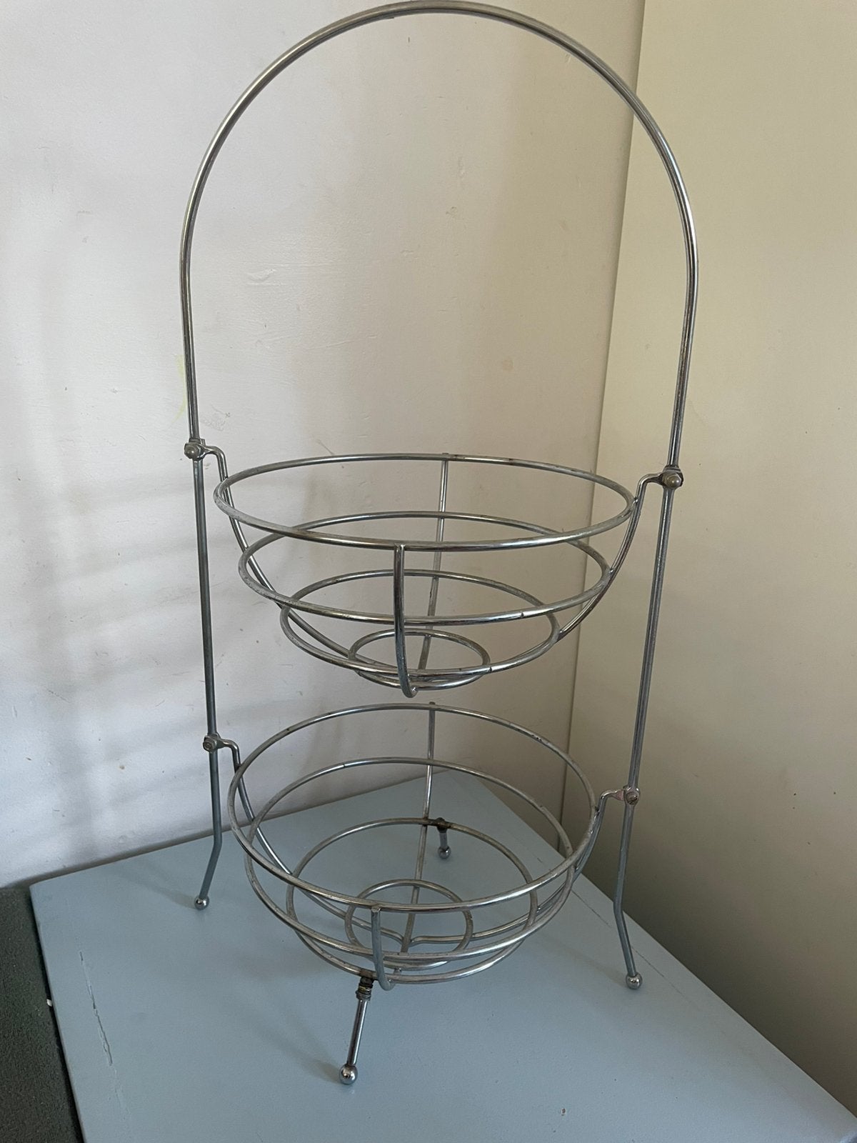 Fruitmand stalen etagere, Ophalen, Gebruikt