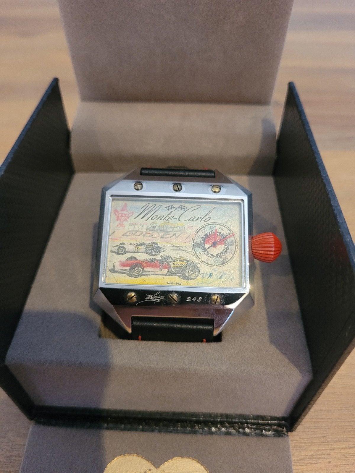 Heiko Saxo Handgeschilderd Horloge - Monte Carlo Design, Overige merken, Leer, Staal, Polshorloge