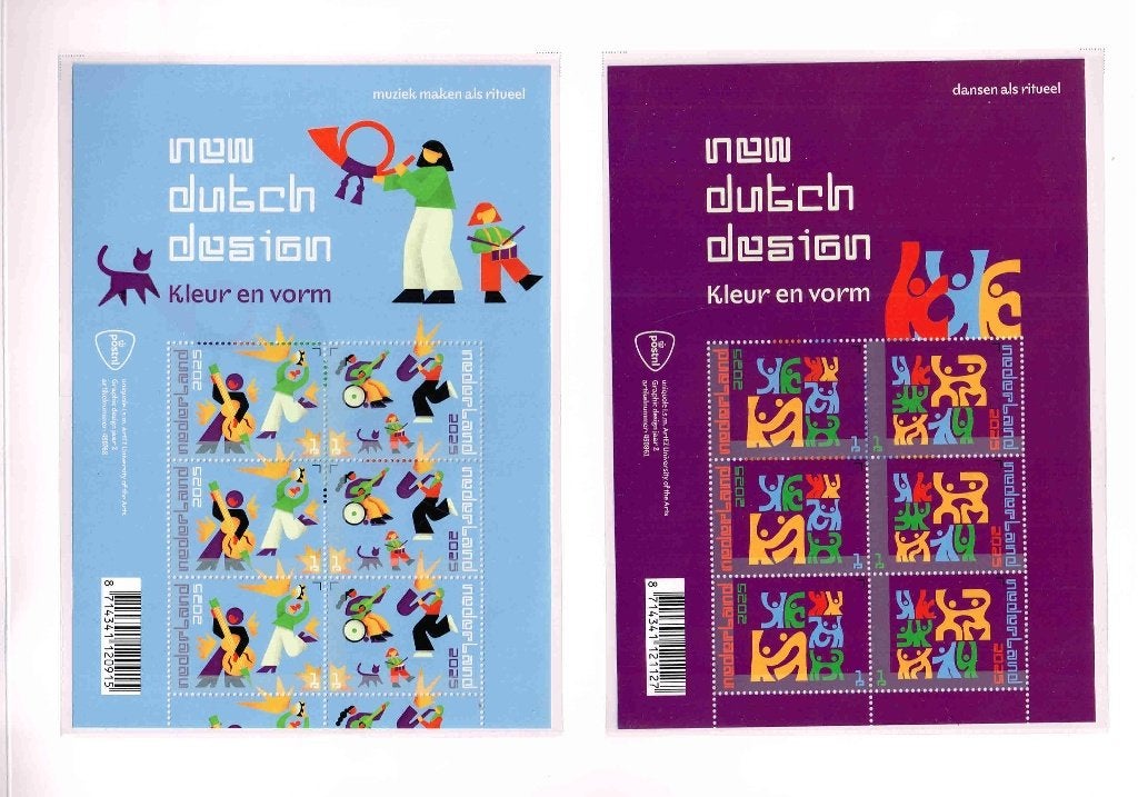 New Dutch Design 4 vel 6x waarde 1 in 3 luik/65.18, Postzegels en Munten, Ophalen of Verzenden, Na 1940, Postfris