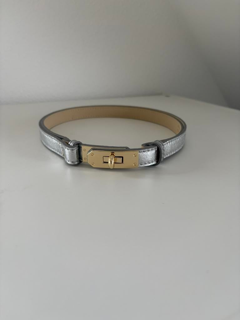 Nieuwe riem Kelly zilver leer Vera Pelle, 8226 TB, Lelystad, Minder dan 3 cm, Overige kleuren, Echt leder