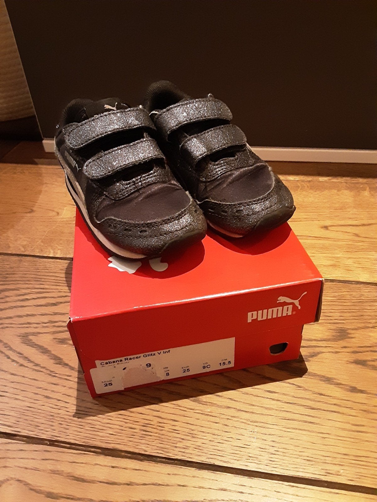 Puma gympen zwart glitter maat 25, Ophalen of Verzenden, Gebruikt, Meisje