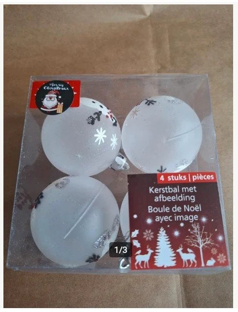 Kerstballen met sneeuwpop, licht wit h, Evora, Onbekend, Nieuw, Ophalen of Verzenden