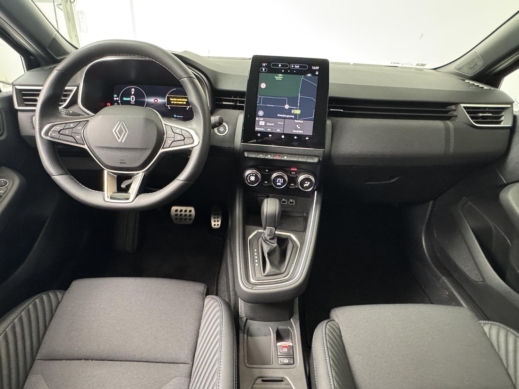 Renault Clio 1.6 E-Tech Full Hybrid 145 Esprit Alpine | Acht, Gebruikt, Met garantie (alle), Leder en Stof, Zwart