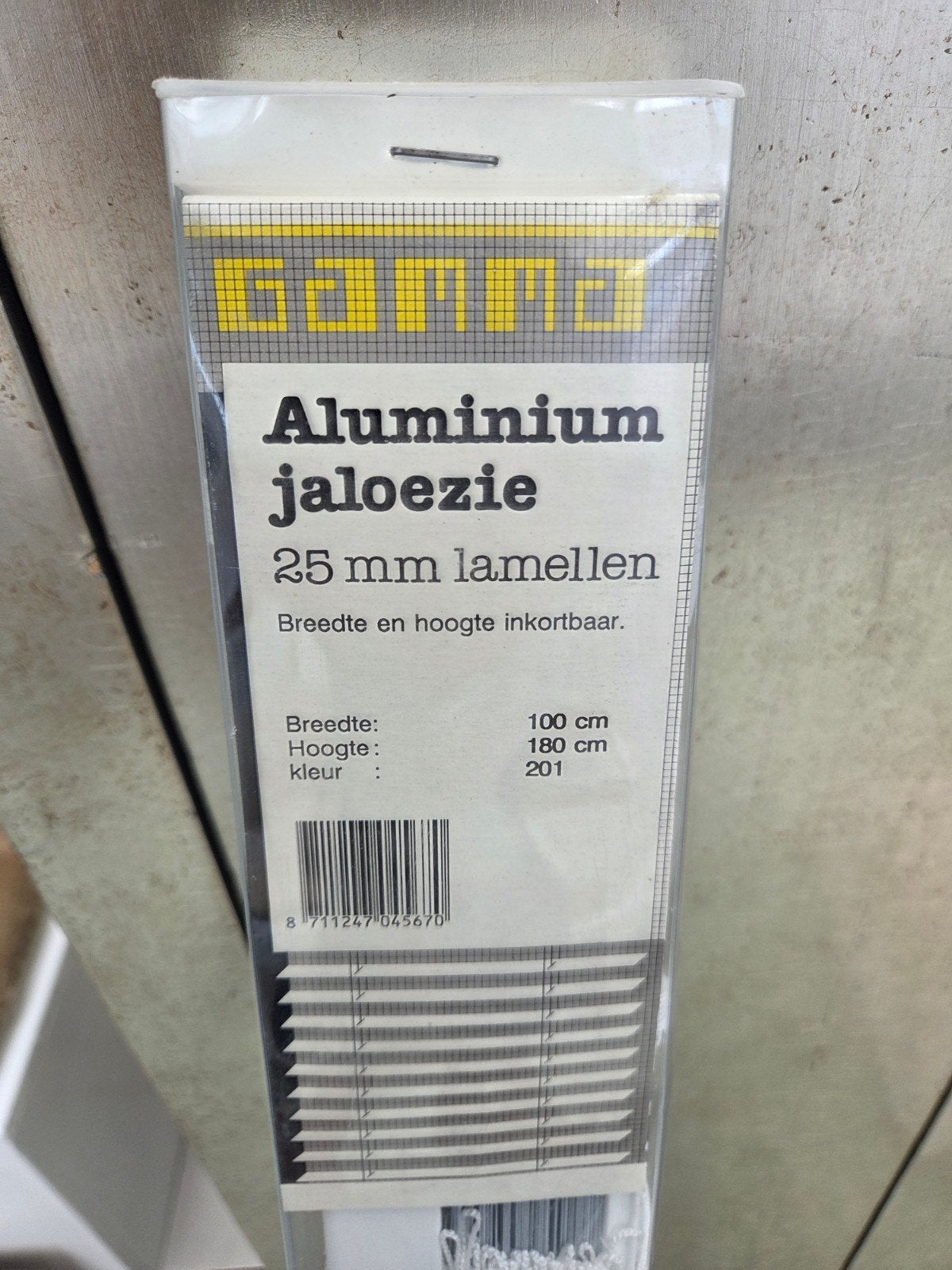 Gamma aluminium luxaflex nieuw, Ophalen, Overige materialen, 180 cm, In te korten