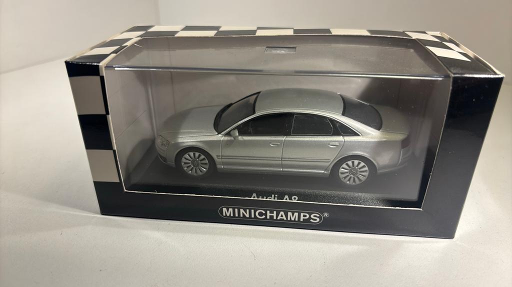 Audi a8 zilver minichamps 1.43, Ophalen of Verzenden, A, A, A