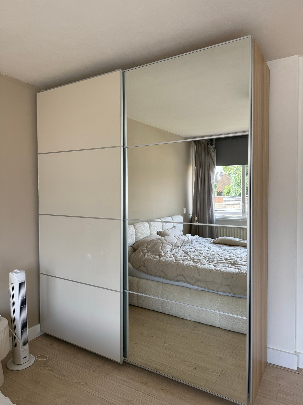 Ikea Pax kast met spiegeldeur en schuifdeuren 200 x 236, Gebruikt, 200 cm of meer, 200 cm of meer, Overige houtsoorten