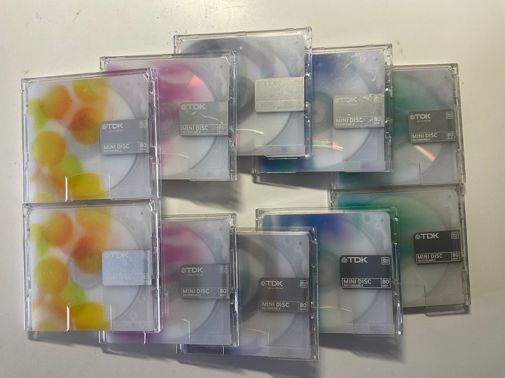 Minidisc’s  TDK COLOR COLECTION. 10x als nieuw. 80 minuten, Ophalen of Verzenden