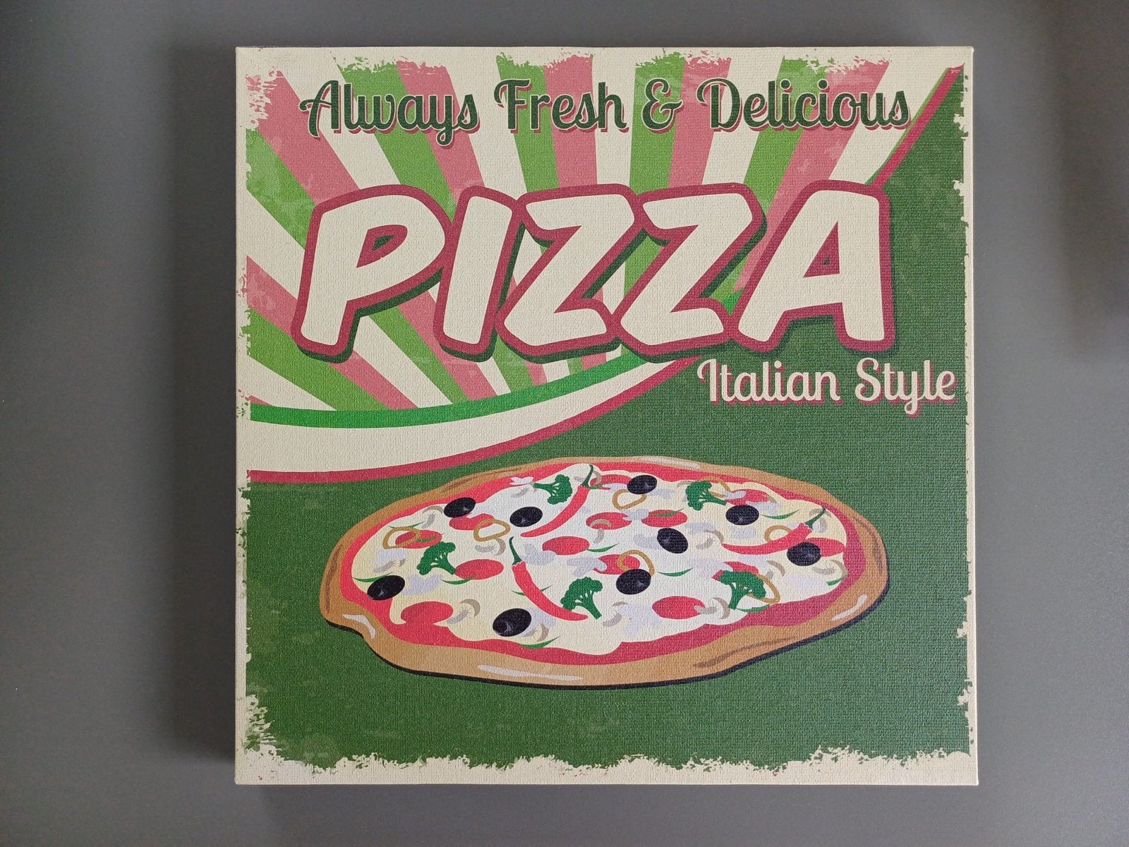 Pizza Wanddecoratie - Italian Style Canvas, Ophalen of Verzenden, Zo goed als nieuw, Print
