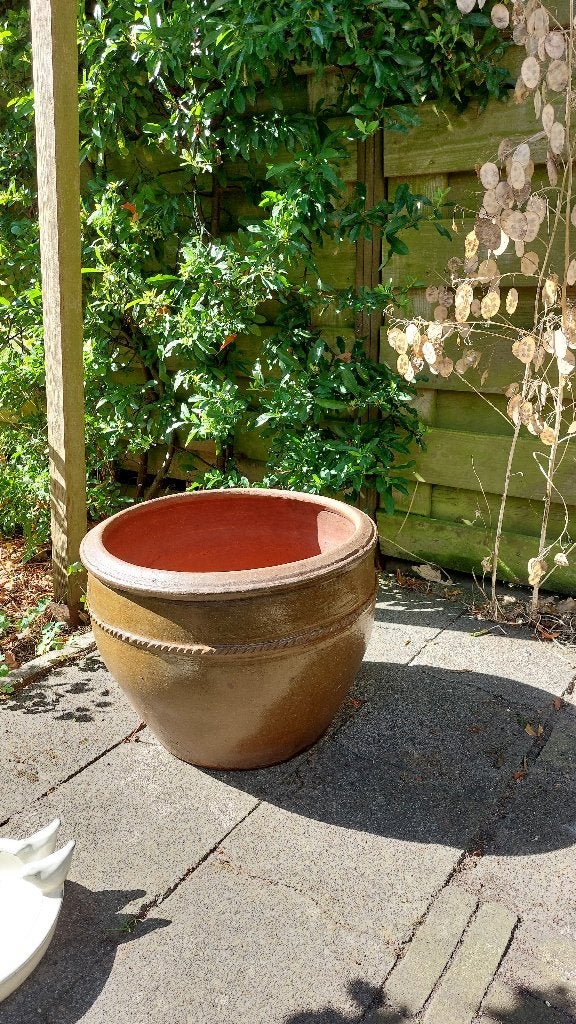 terra cotta bloempot, Tuin en Terras, Bloempotten, Ophalen, Gebruikt, 40 cm of meer, Rond
