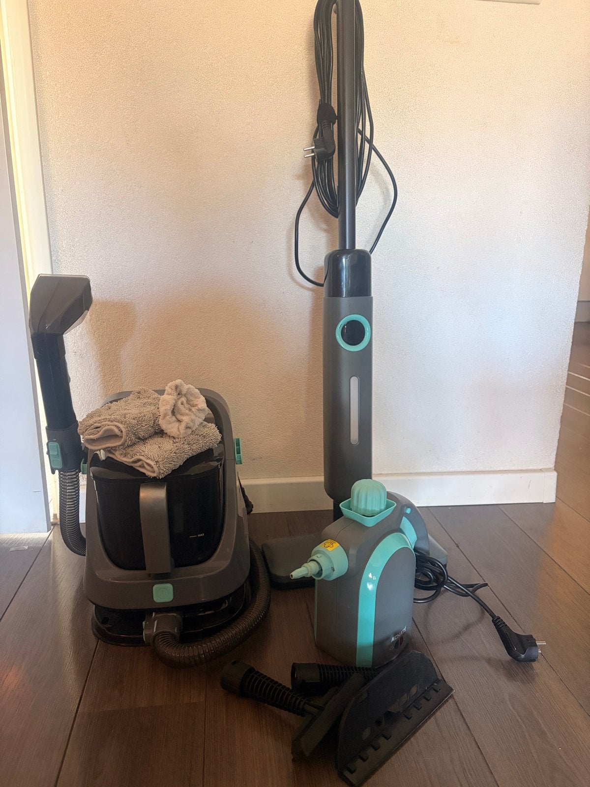 Achaté 3-in-1 Stoomreiniger, Vloerreiniger & Handstomer, Witgoed en Apparatuur, Overige merken, Zo goed als nieuw, Geschikt voor harde vloeren