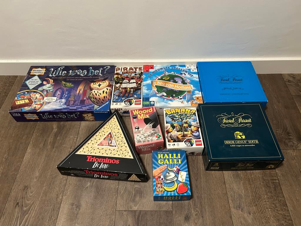 9 Spelletjes triviant, halli galli, lego, ik hou van Holland, Ophalen, Zo goed als nieuw
