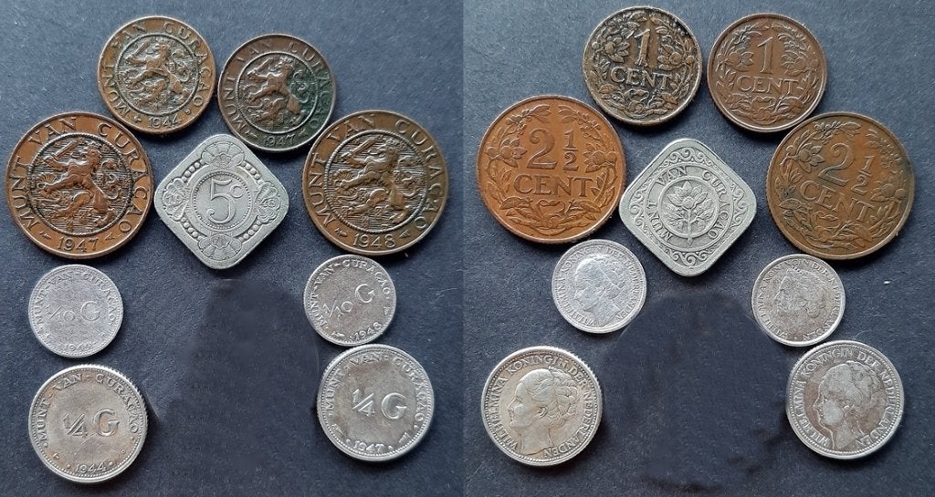 Curacao en Antillen, 9 munten, Verzenden, Koningin Juliana