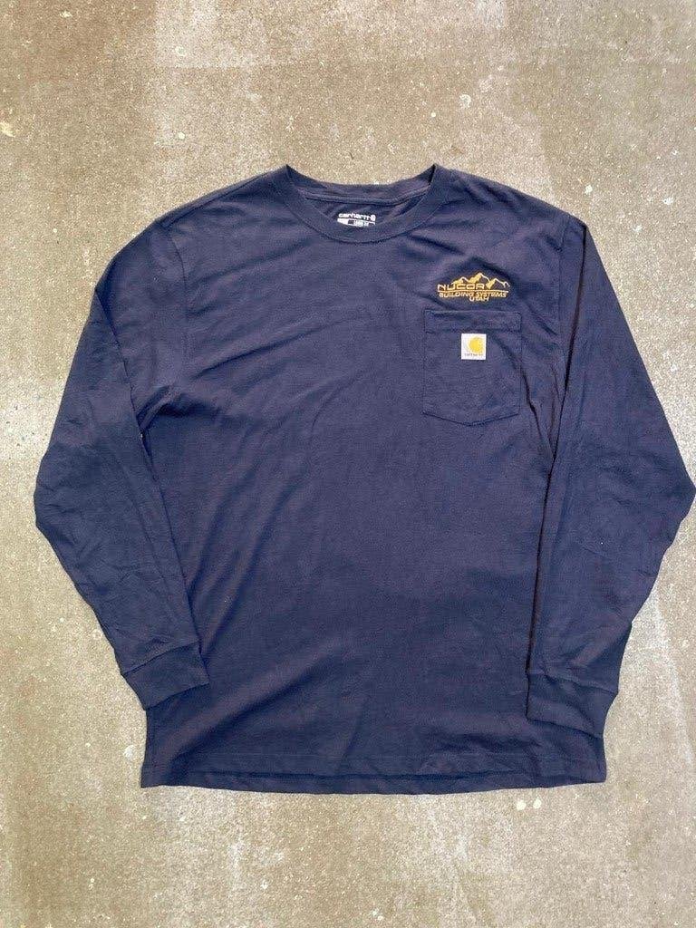Carhartt Longsleeve T-Shirt – L - Loose Fit - Darkblue - Y2k, Kleding | Heren, T-shirts, Maat 52/54 (L), Blauw, Carhartt, Ophalen of Verzenden