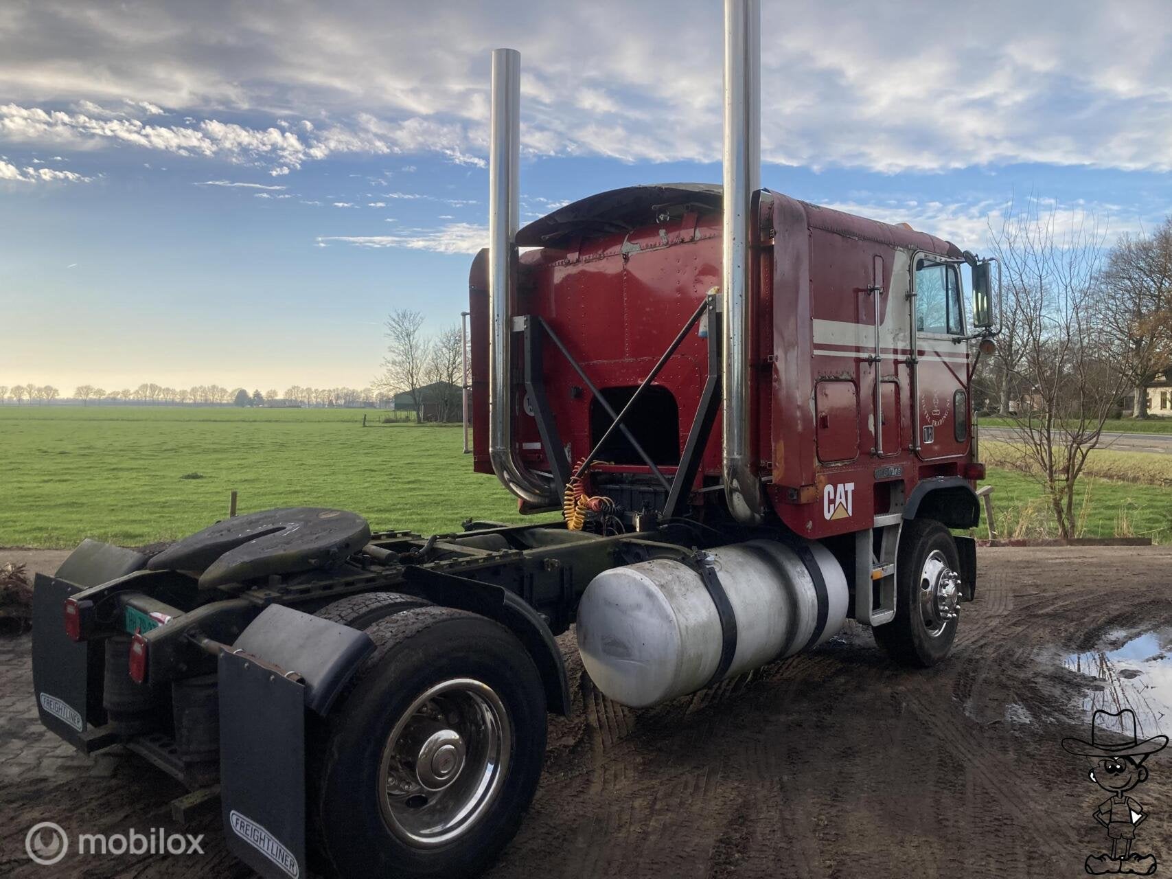 Freightliner Fla COE frontsteer jake brake! caterpillar 3406, Overige merken, Achterwielaandrijving, Bedrijf, Te koop