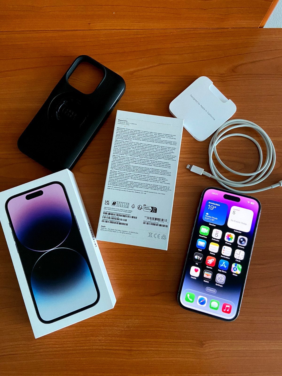 Apple iPhone 14 Pro Deep Purple 256GB, IPhone 14 Pro, Paars, Zo goed als nieuw, Zonder simlock