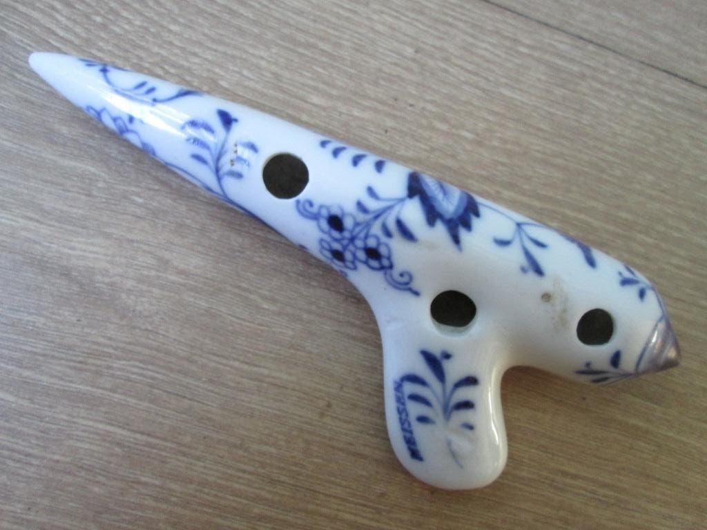 Meissen Ocarina / Fluit met Zwiebelmuster decor Uienpatroon, Antiek en Kunst, Ophalen of Verzenden