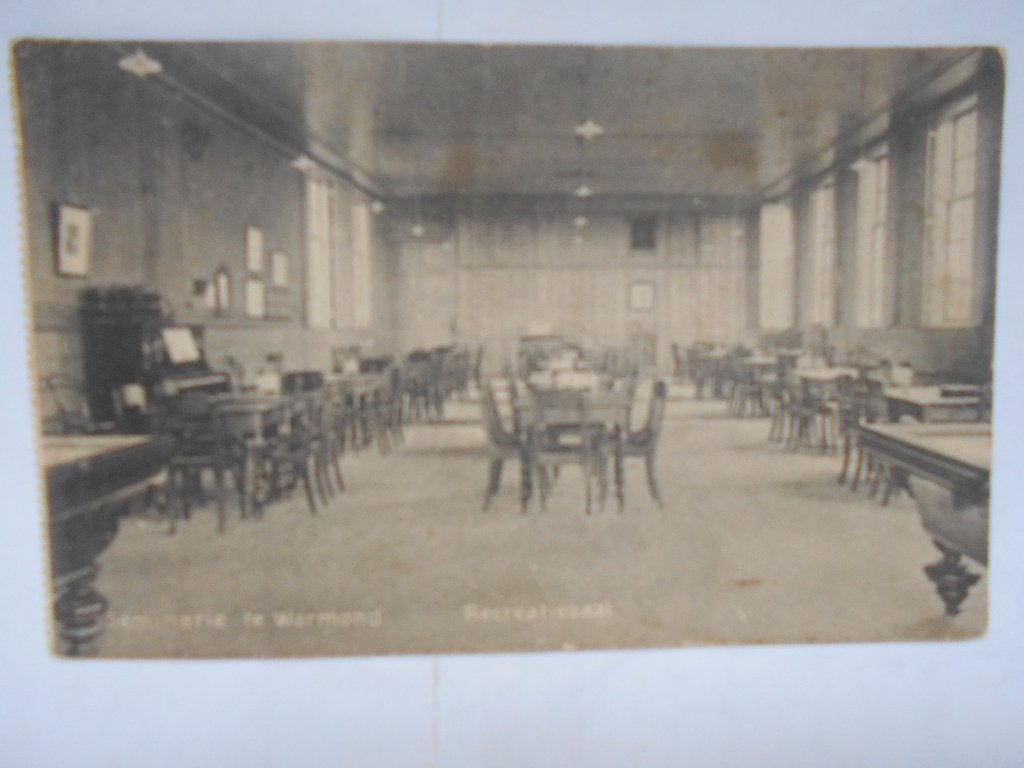 Warmond Seminarium de Recreatiezaal unieke oude kaart, Verzamelen, Ophalen of Verzenden, Voor 1920, Gelopen, Zuid-Holland