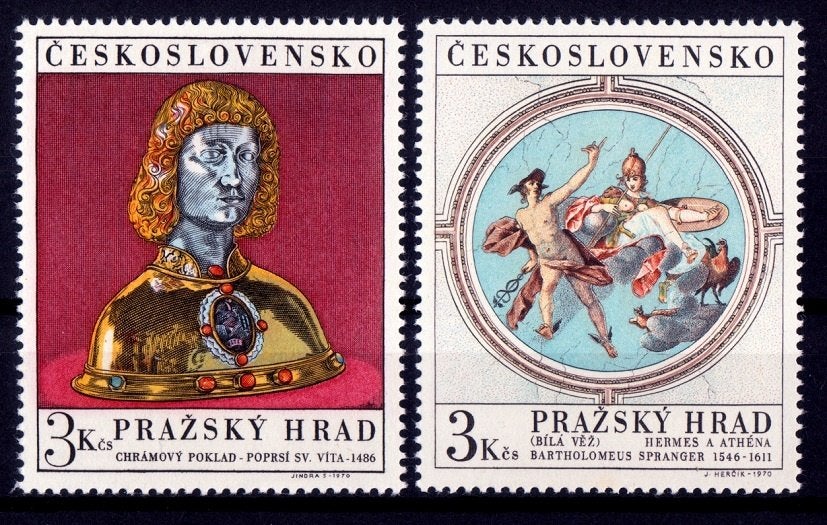 Tsjechoslowakije, Kunst, Mi. 1943-1944 postfris, Verzenden, Overige landen, Postfris