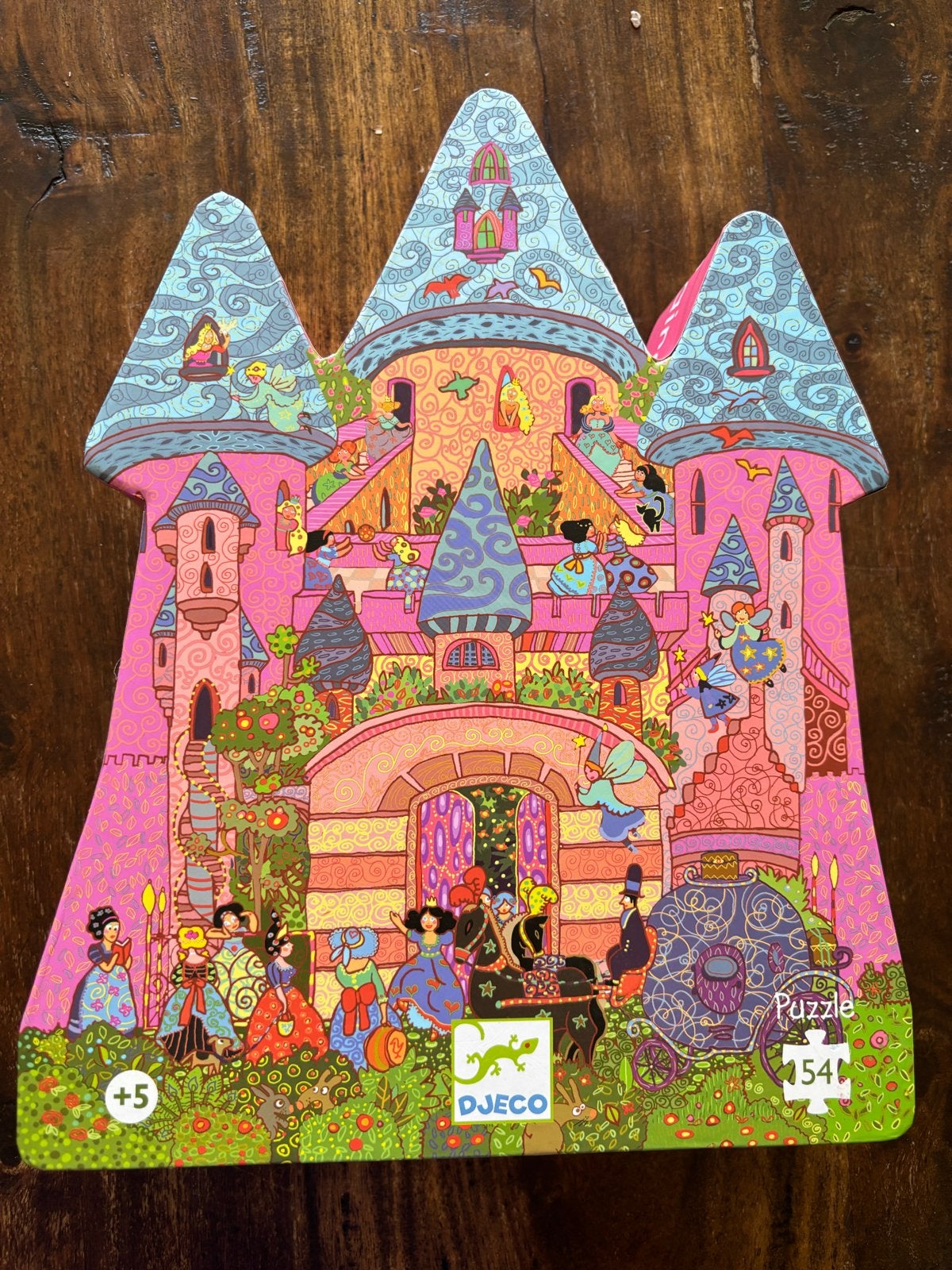 Djeco Prinsessen Kasteel Puzzel 54 Stukjes, Ophalen of Verzenden, 10 tot 50 stukjes, Zo goed als nieuw, 6 jaar of ouder