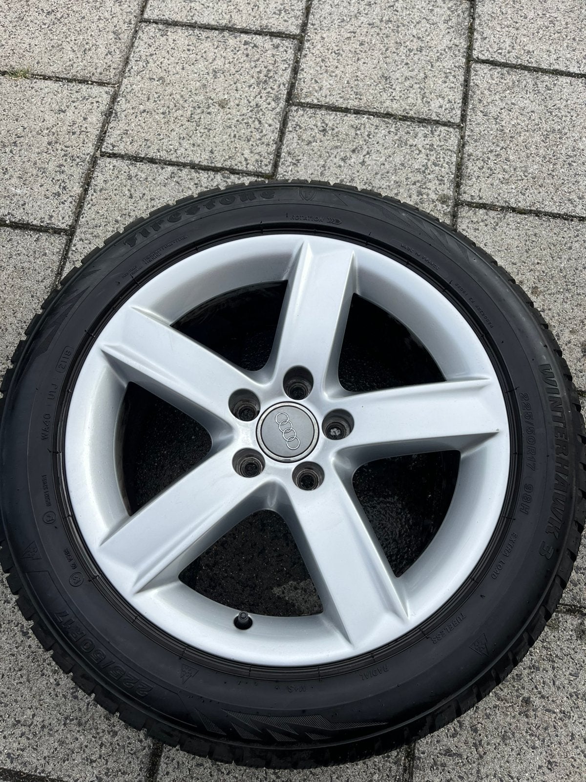 Audi winterset 5x112, Auto-onderdelen, Banden en Velgen, Ophalen, 17 inch, Winterbanden, 225 mm