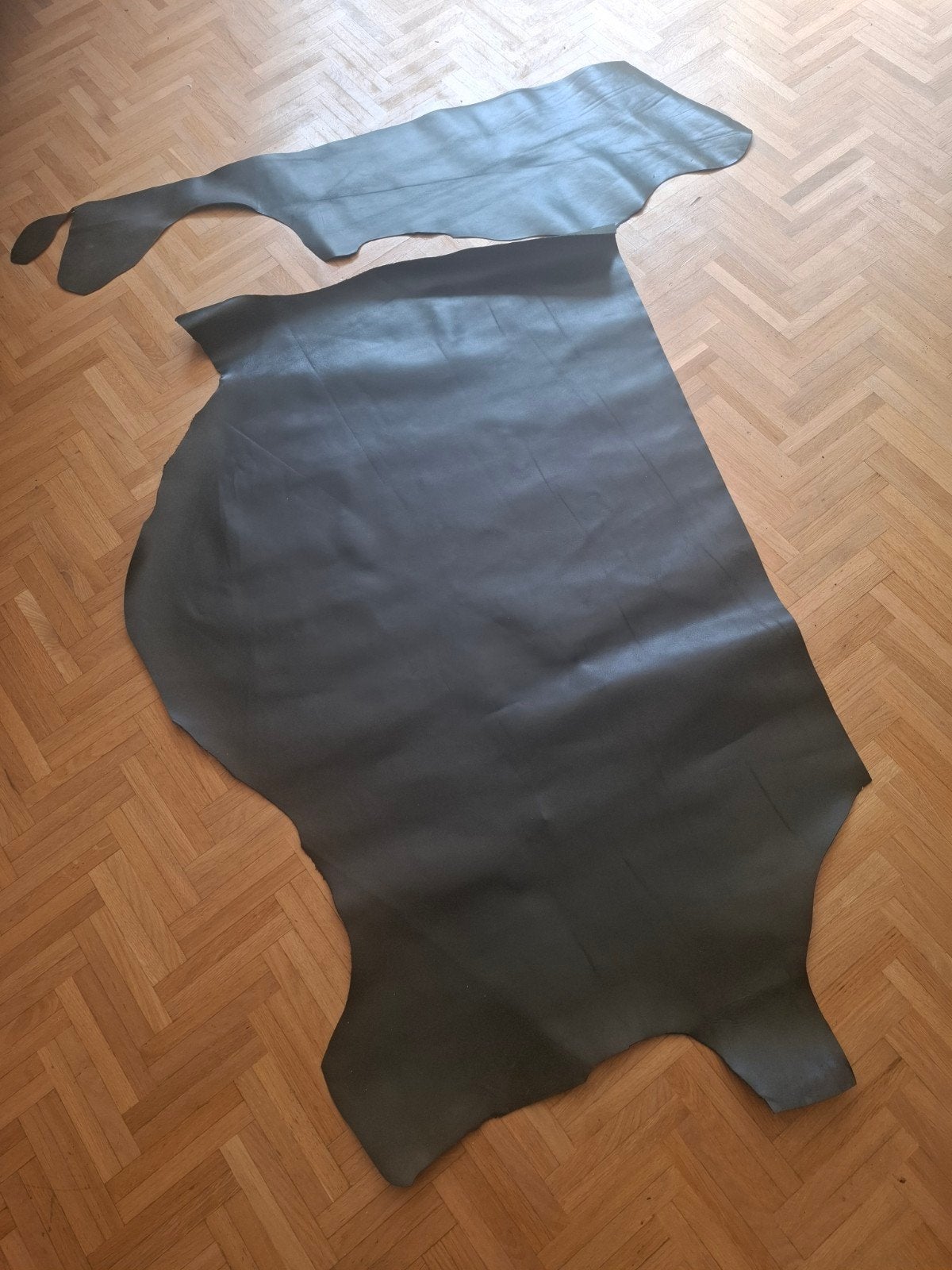 Restpartij donkergroen leer, Ophalen, Gebruikt, Leer of Kunstleer, 30 tot 120 cm