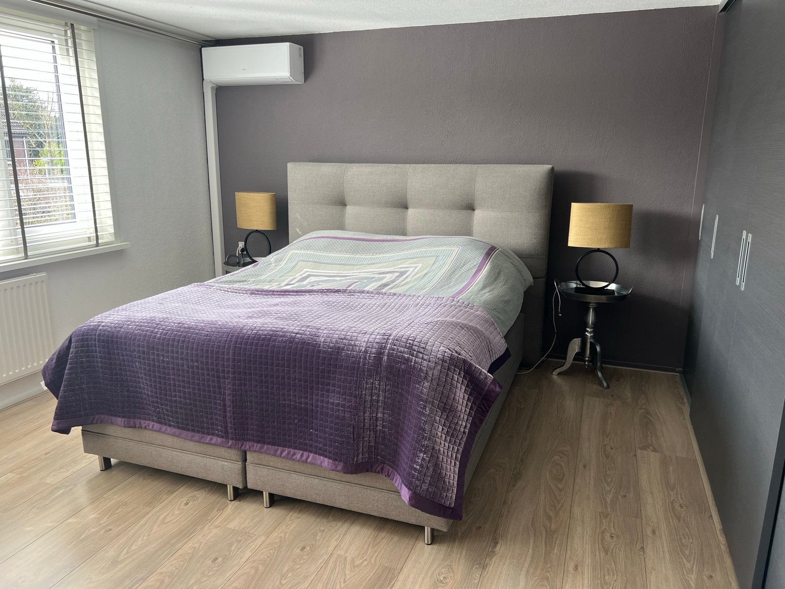 Zara Home sprei donkerpaars velvet. Zgan!!, Verzenden, Paars, Overige materialen, Tweepersoons