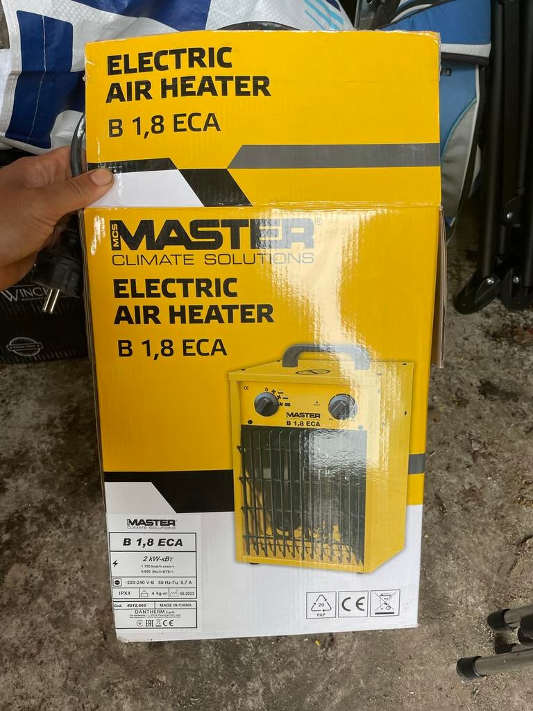 Master B 1,8 ECA Elektrische Luchtverhitter, Doe-het-zelf en Verbouw, Verwarming en Radiatoren, Zo goed als nieuw, Kachel, 800 watt of meer