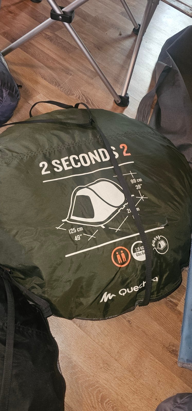 Quechua 2 Seconds tent, Ophalen, Gebruikt, Tot en met 2
