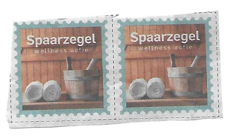 AD Sauna zegels 28 stuks (= 7 volle kaarten ), Ophalen of Verzenden, Overige soorten, Zegels, Bonnen of Punten