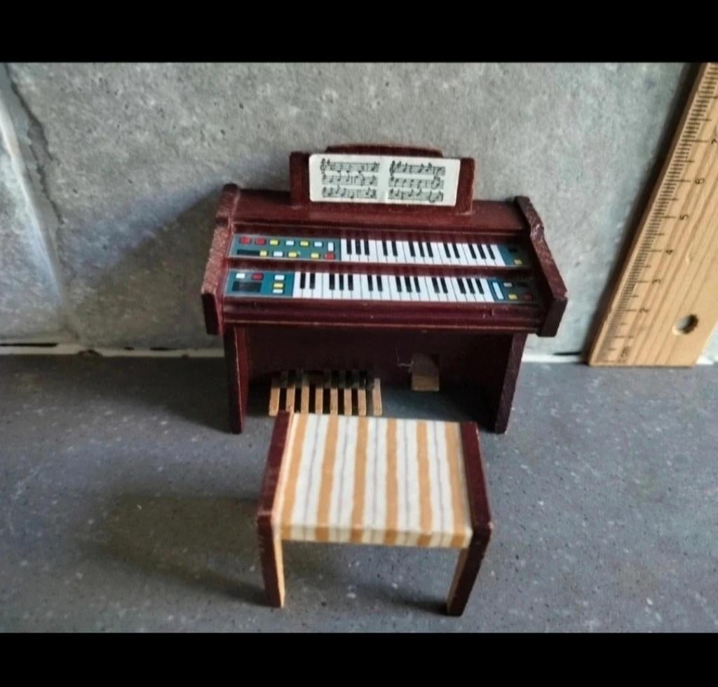 Vintage Lundby poppenhuis piano met bankje LEES INFO, Ophalen of Verzenden, Poppenhuis