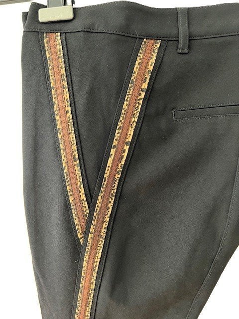 ROSNER Antonia zwarte pantalon met panterbies bruin goud 44, Kleding | Dames, Bruin, Verzenden, Maat 42/44 (L), Zo goed als nieuw