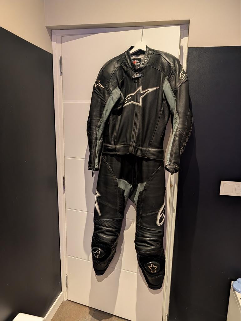 Alpinestars 2 delig motorpak leer zwart, Ophalen of Verzenden