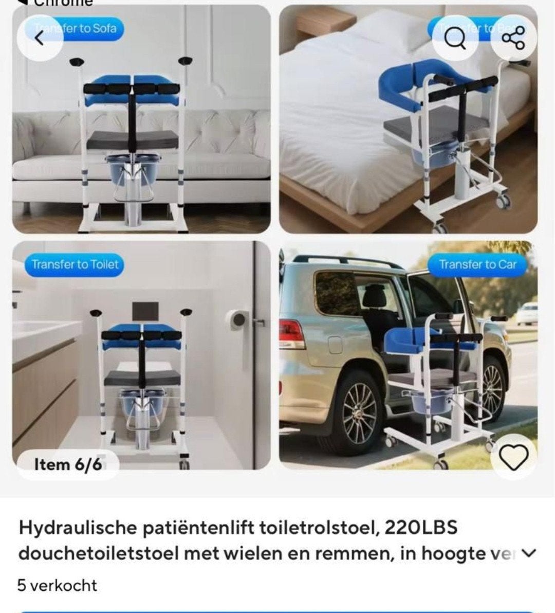Hydraulische patiëntenlift in nieuwstaat, Diversen, Ophalen, Zo goed als nieuw