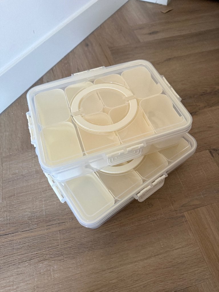 Nieuw 2x 8 vaks sorteerdoos opbergdoos fruit eten handvat, Overige typen, Kunststof, Nieuw, Ophalen of Verzenden
