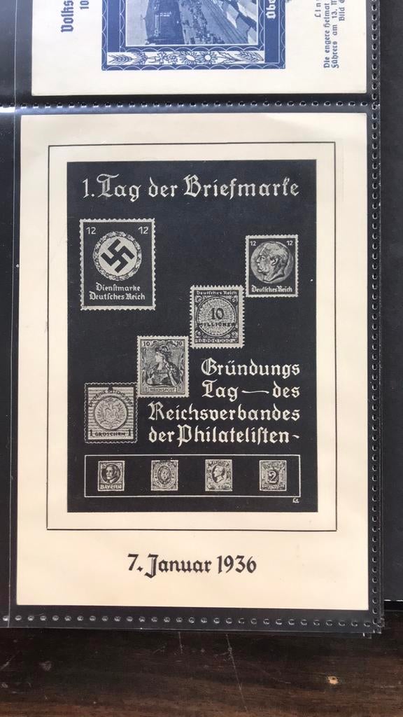 Postkaart Tag der Briefmarke 1936, Postzegels en Munten, Brieven en Enveloppen | Buitenland, Ophalen of Verzenden, Briefkaart
