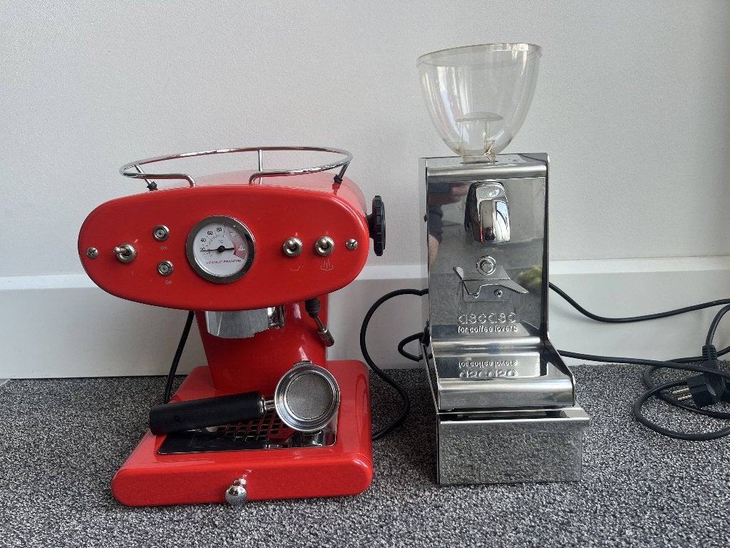 Illy FrancisFrancis X1 GROUND + ASCASO Grinder + Uitklopbak, Gebruikt, Verzenden, Koffiemachine, Koffiebonen