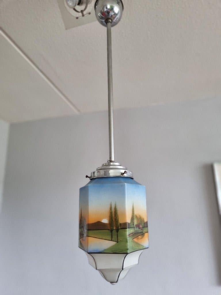 art deco hanglamp, Huis en Inrichting, Lampen | Hanglampen, Ophalen of Verzenden, Minder dan 50 cm