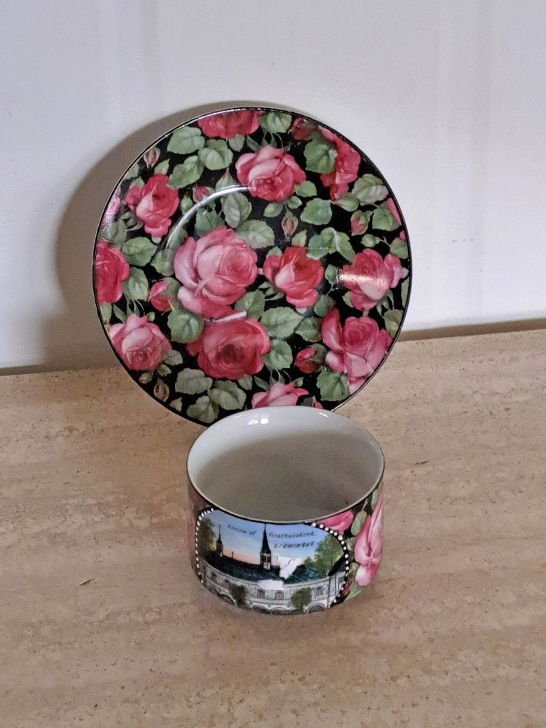 Zierikzee antieke kop en schotel handgeschilderd, Antiek en Kunst, Ophalen of Verzenden