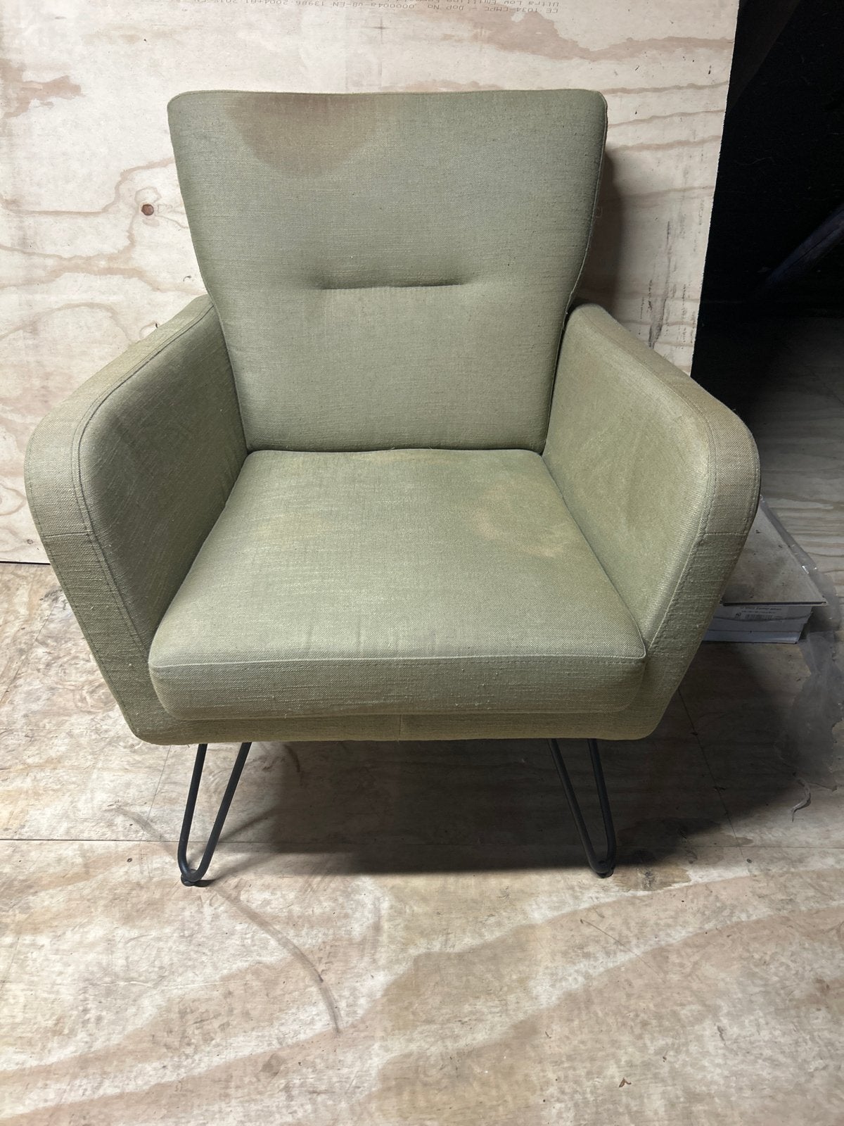 Comfortabele fauteuil in retrostijl - Groen, Ophalen, Gebruikt, 75 tot 100 cm, Stof