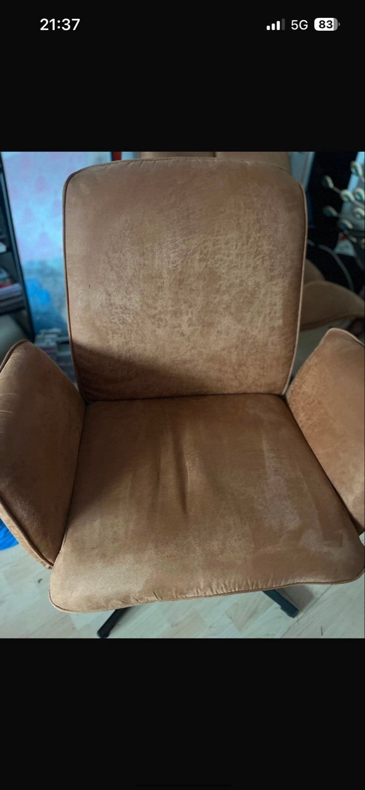 Comfortabele fauteuil - Bruin stof, Gebruikt, 75 tot 100 cm, Ophalen of Verzenden, Stof