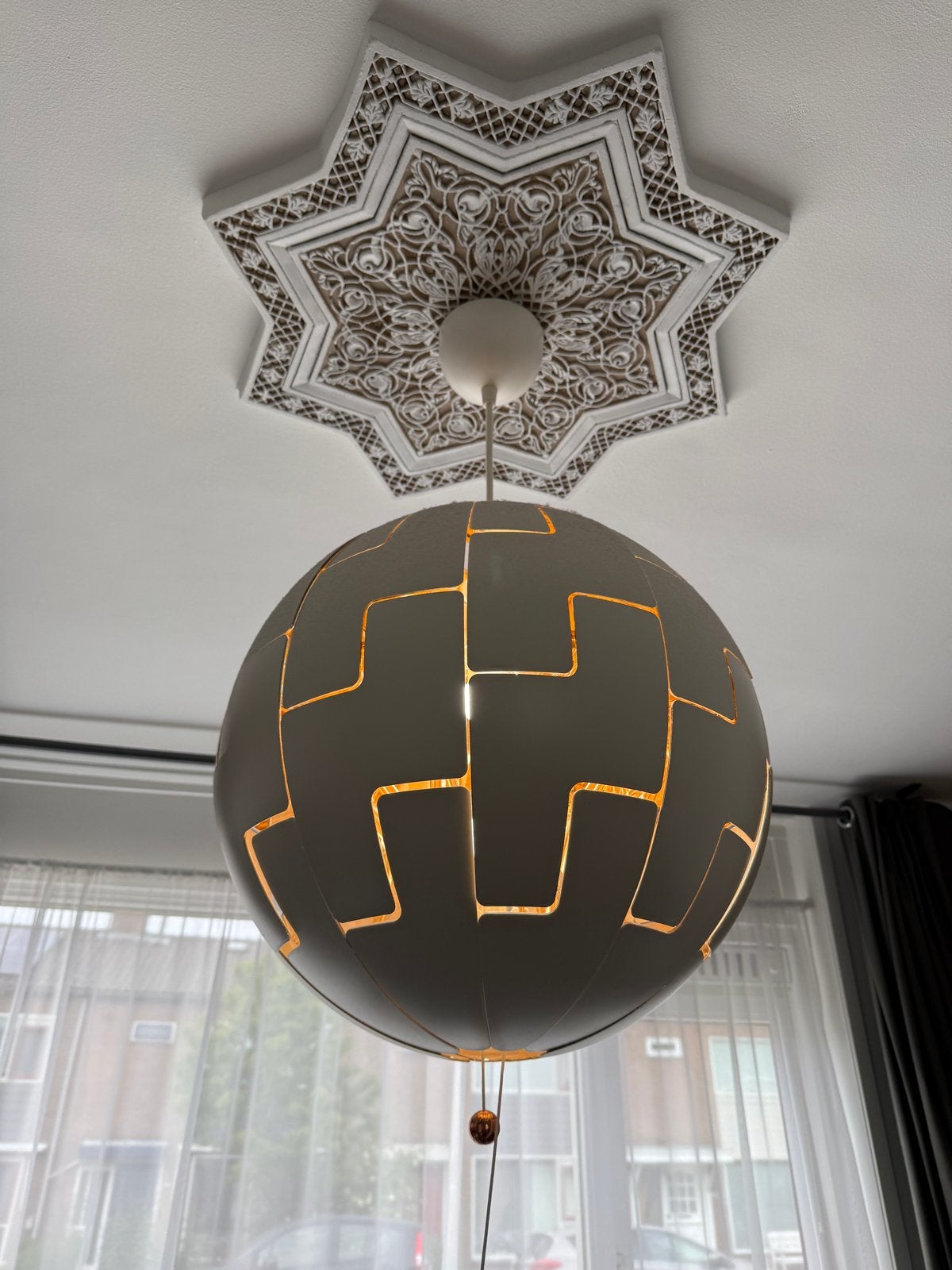 IKEA PS 2014 Hanglamp wit/koperkleur, 52 cm - Zo goed als ni, Ophalen, Zo goed als nieuw, Metaal