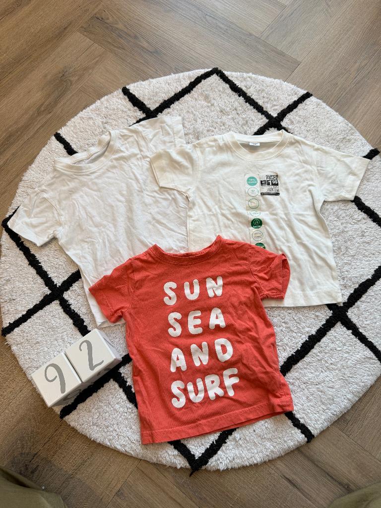 Heel goed 3x wit oranje Zeeman t-shirt top 86 92 korte mouw, Kinderen en Baby's, Kinderkleding | Maat 92, Zo goed als nieuw, Jongen of Meisje